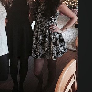 Black and white floral dress
